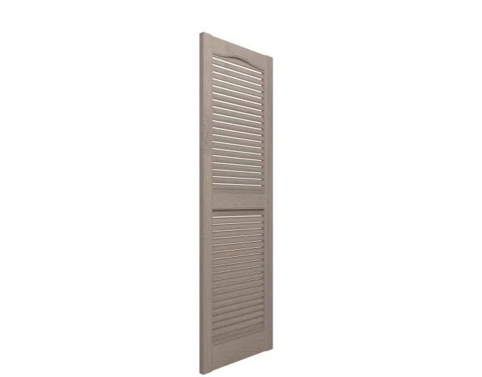 Standard Cathedral Top Center Mullion, Open Louver Shutter Pair 14.5" W x 48" H - Image 4 of 4