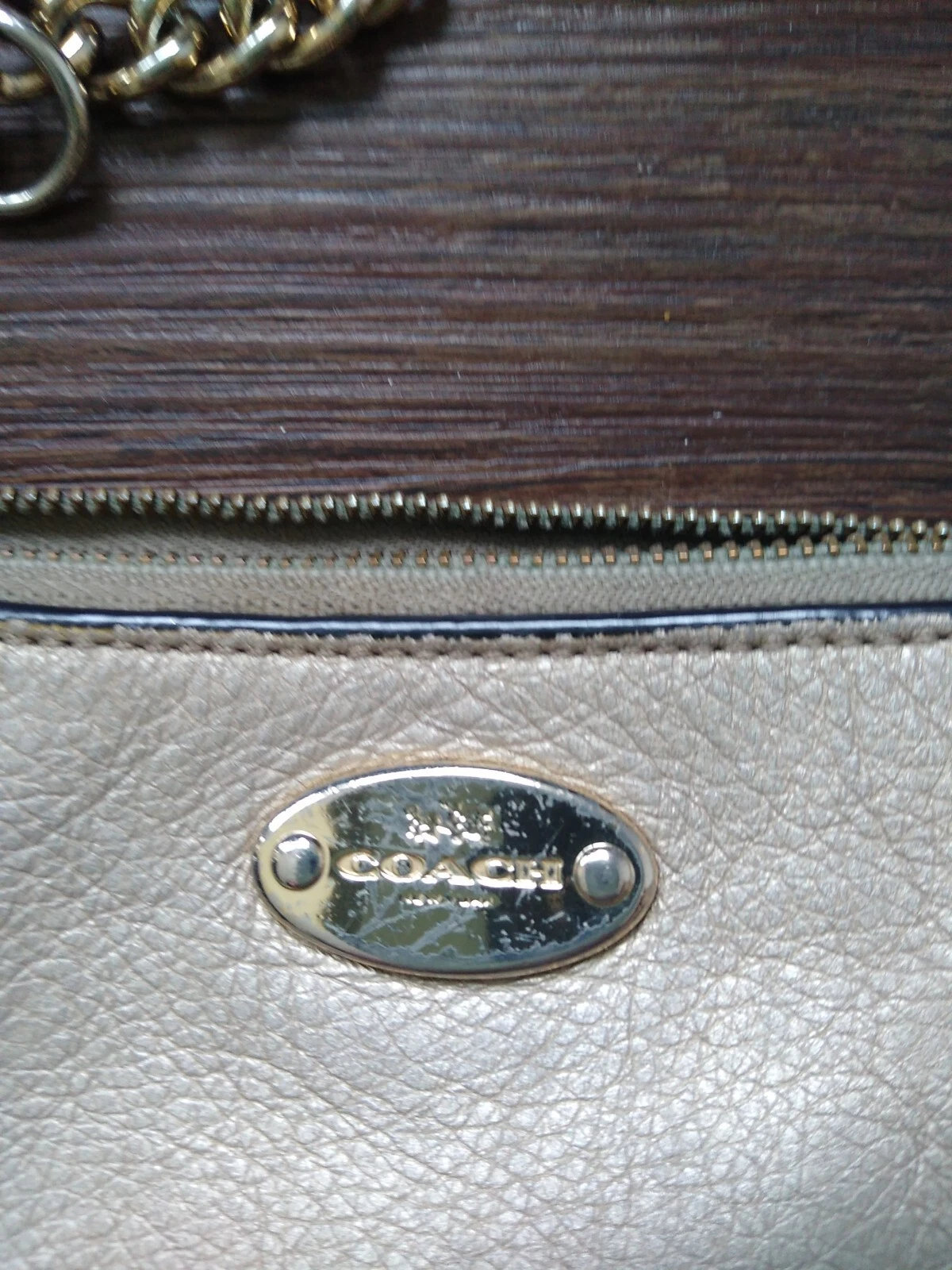 Coach Quinn ChampagneLeather Soho Designer Y2K catena convertibile tracolla anni 90