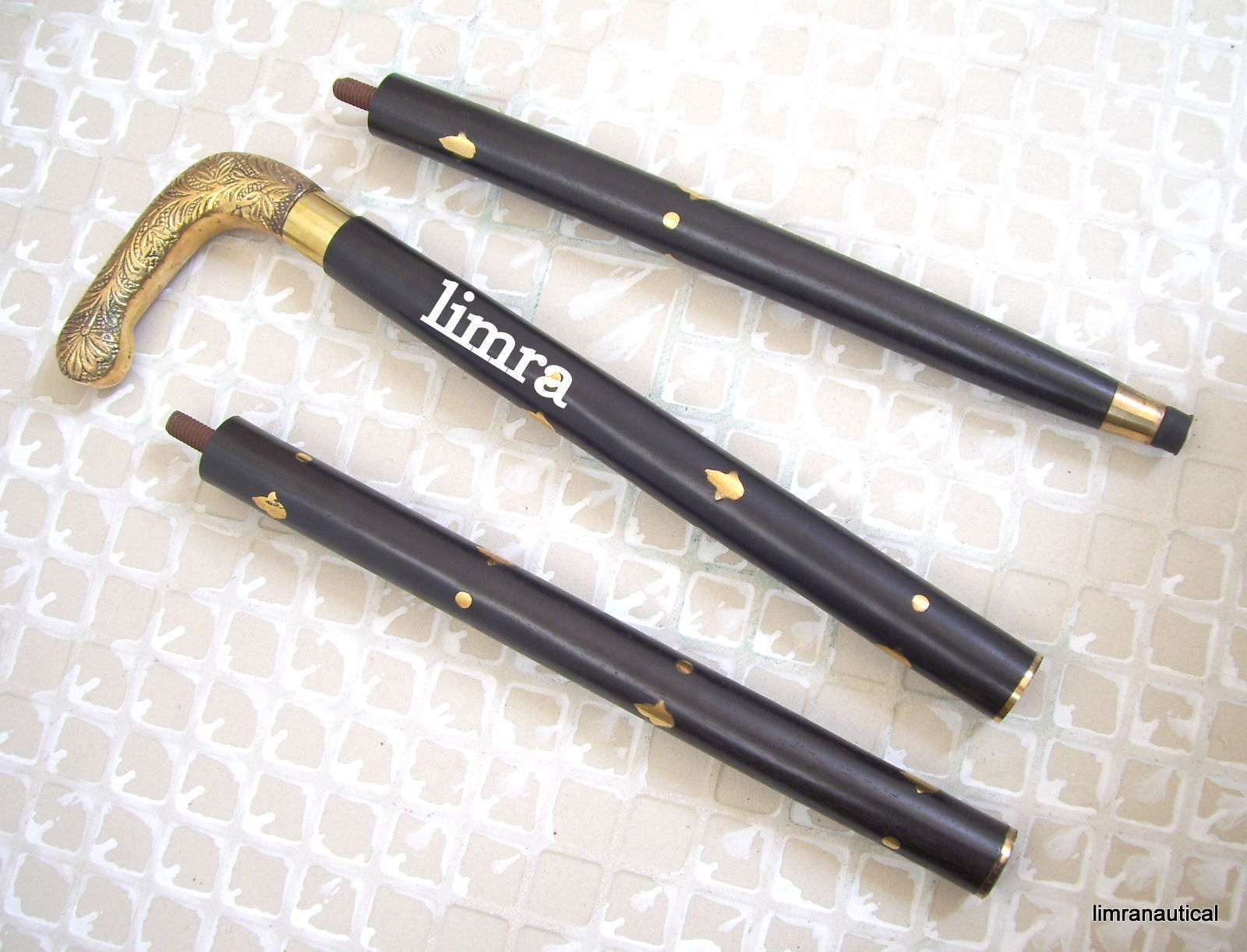 WOLF HANDLE WALKING STICK CANE SOLID BRASS HANDLE… - image 4