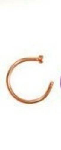 Rose Gold Titanium Anodized Stainless Steel Nose Ring Hoop - 8mm Diameter, 16G