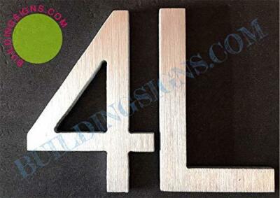 Apartment Number 4L Sign (Brush Silver,, Rust Free, 2.75 inch)....--REF24-1027