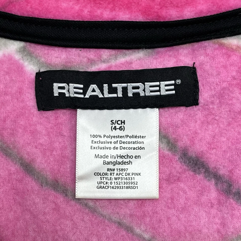 Realtree Womens Sz S Camouflage Pink Full Zip Fleece Hunting Jacket - Image 3 of 4