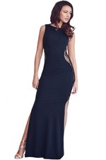 Elegant Slim Party Maxi Evening Dress Dark Blue