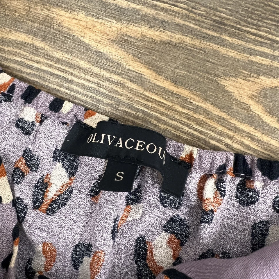 Olivaceous Crop Top Women Small Leopard Print Purple - Image 2 of 4