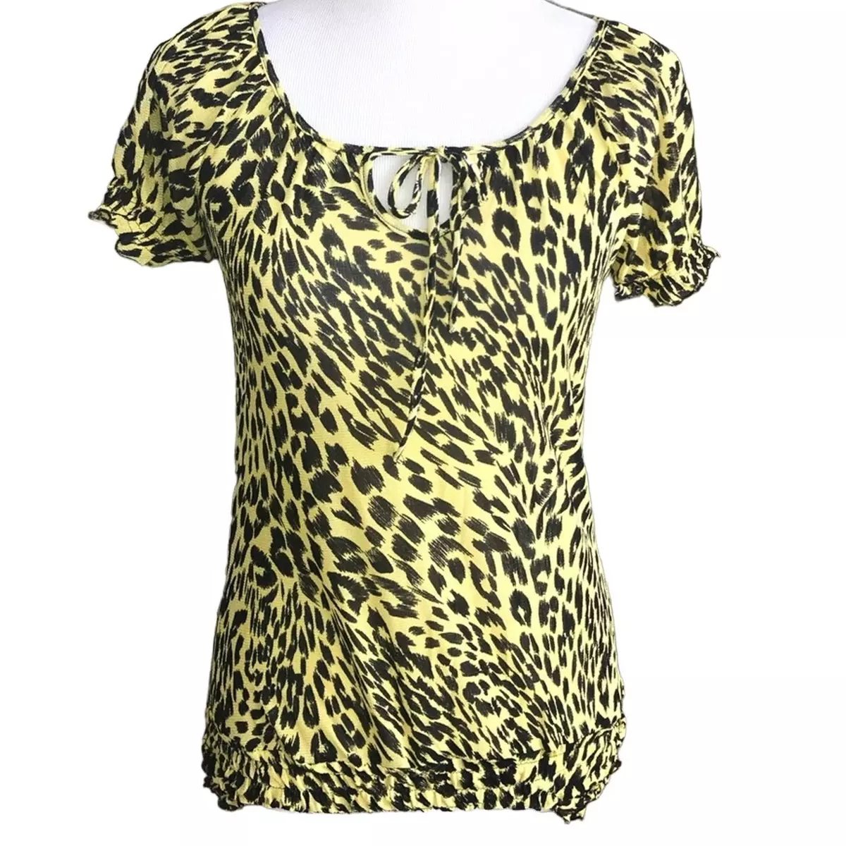 yellow leopard blouse