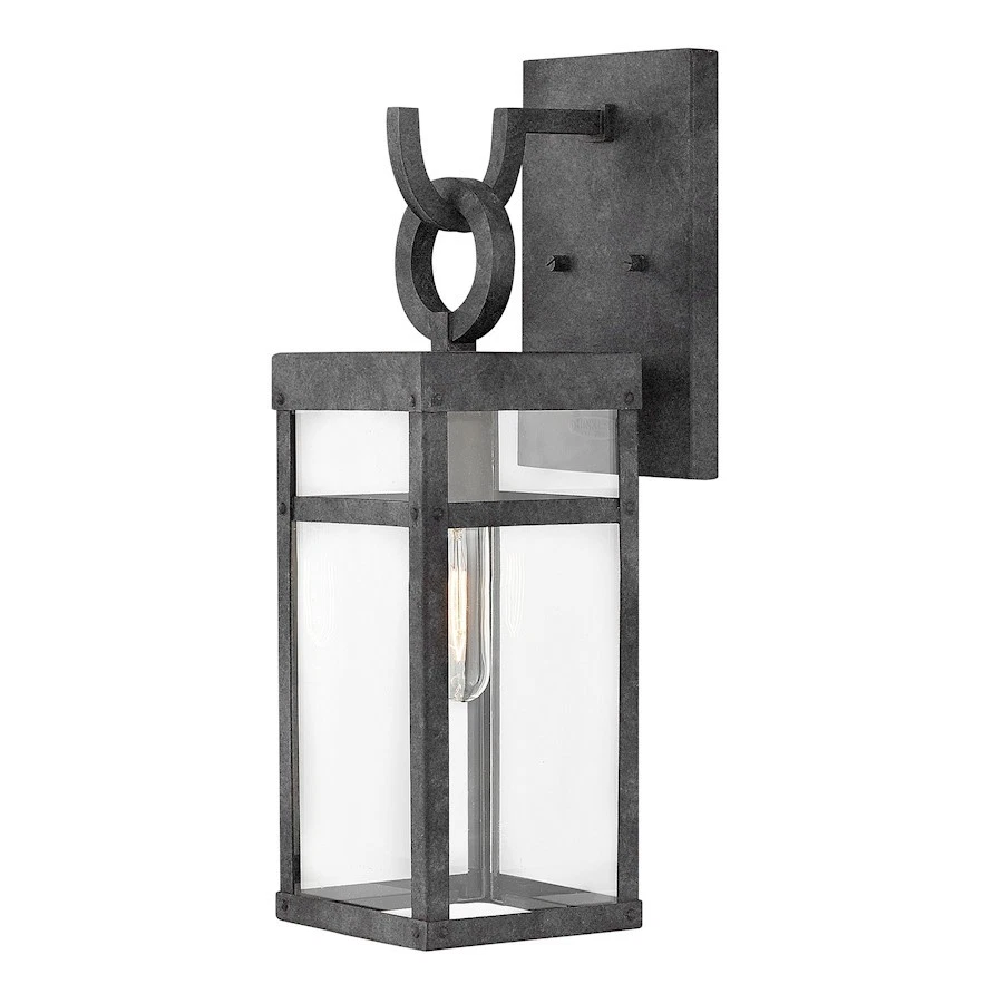 Porter Medium Aged Zinc LED Outdoor Wall Light