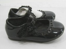 Happy soda BLACK ROUND TOE beads flower Shoes Toddlers SIZE 5 T