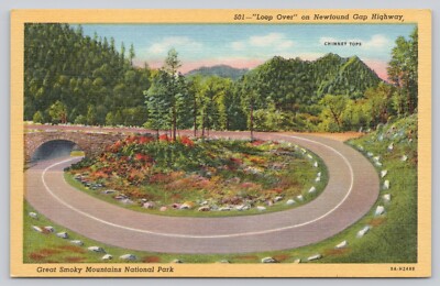 Postcard North Carolina Loop Over on Newfound Gap Hwy Great Smoky Mts Natl Park