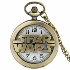 Retro Hollow Star Men Women Quartz Pocket Watch Necklace Chain Hollow Alloy Case
