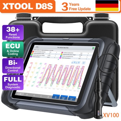XTOOL D8S OBD2 Diagnosegerät ECU Codierung Bidirektionales Scan-Tool mit XV100