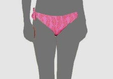 60 Vineyard Vines Womens Pink Painted Palm Stretch Bikini Bottoms Swimwear M