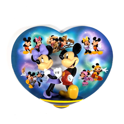 Mickey & Minnie 75th Anniversary Bradford Exch 3D Heart Plate Feel