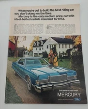 1972 1973 Ford Mercury Car Vintage Print Ad 70s 8x11 