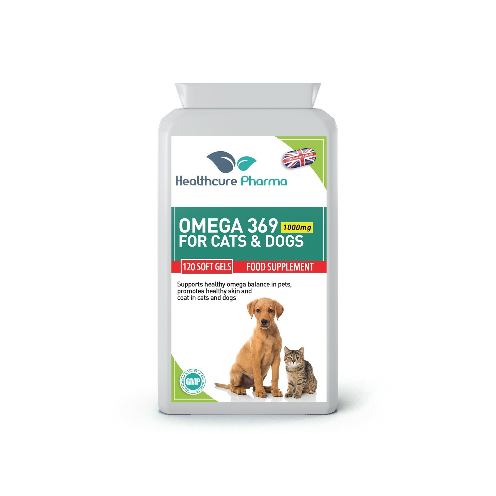 Omega 3,6,9 Fish Oil Complex 1000mg Vitamin E for Cats & Dogs 120