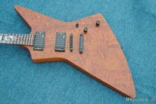 Rare Heavy Metallic Explorer Electric Guitar Mahogany Body, Sun Ray Inlay