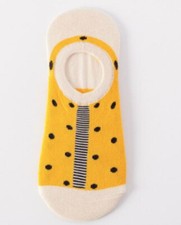 Yellow Black Polka Dot Low Cut Socks Novelty Unisex Crazy Fun SF1261