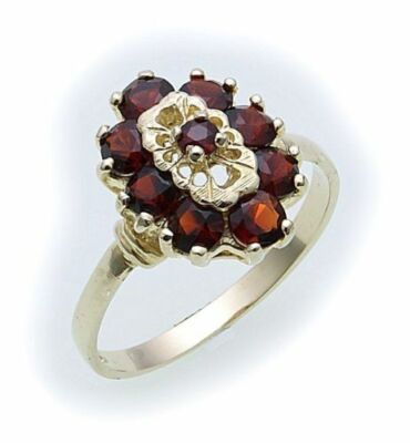 Bague Argent 925 Avec Grenat – Femme, Taille Ajustable, Fabriquée En Allemagne