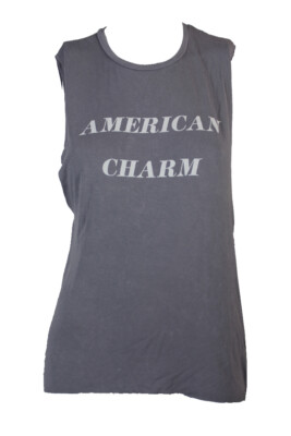 Project Social Grau Weiß Amerikanischer Charme Grafik Tanktop XS