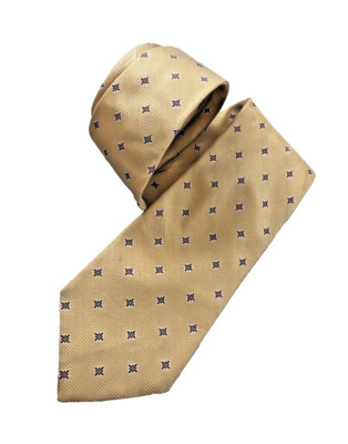 Andrews Ties Zadi Men's Neck Tie 100% Silk  Made in Italy Peach Brown Geometric