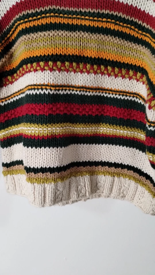 Savannah Baby 100% Cotton Striped Knit Cosby Style Sweater 24 Months Multicolor  - Image 3 of 4