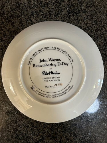 ✰ JOHN WAYNE ✰ Franklin Mint Heirloom Limited Edition Plates Lot of 8 MINT✰ - Picture 11 of 17