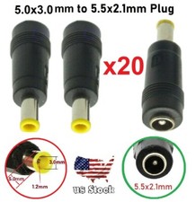 x20 Copper DC Power Connector 5.5mmx2.1mm Female to 5.0mmx3.0mm Male Adapter