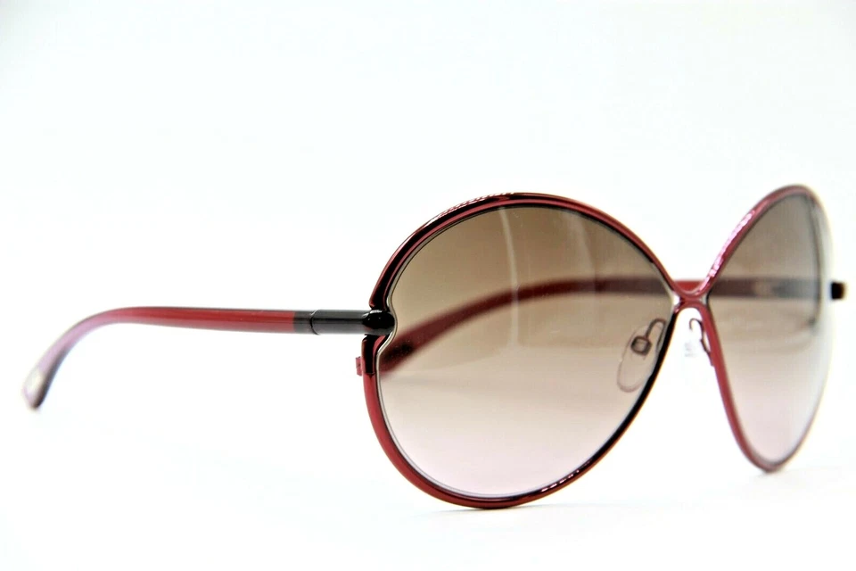 NUEVO TOM FORD STEFANIA TF 223 81Z BORGOÑA CON LENTES MARRONES DEGRADADOS GAFAS DE SOL 65-10 Foto 2 de 4