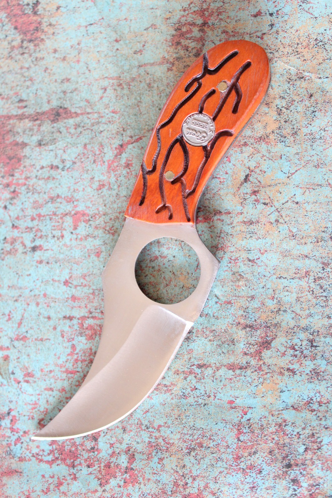 Frost Cutlery Company Jigged Red Bone Cat Skinner Fixed Blade Sheath