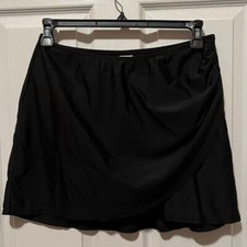 Kona Sol Womens Black Swim Skirt With Briefs Sz L EUC