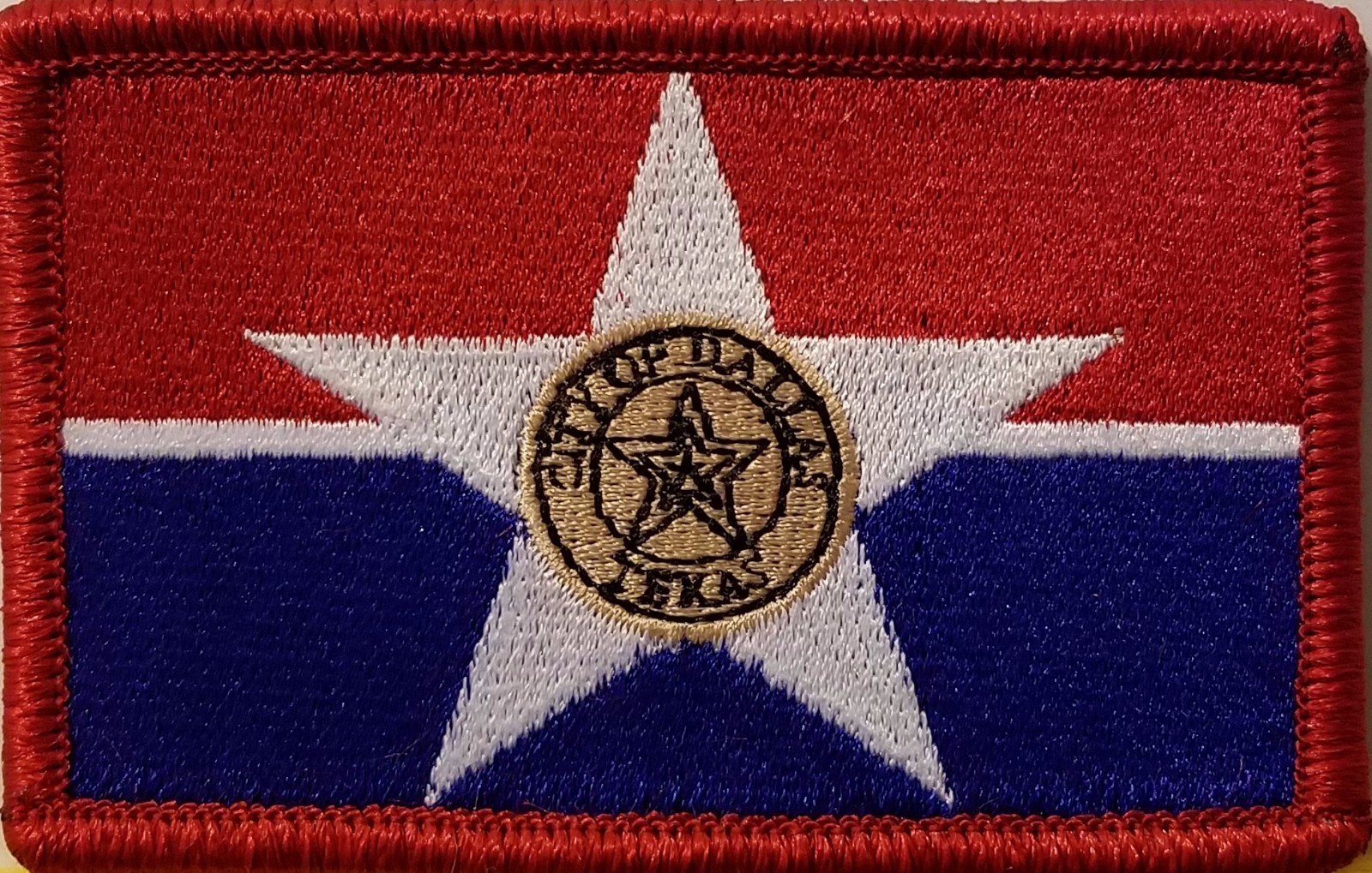 DALLAS TEXAS Flag Morale Patch With Hook & Loop Fastener RED Border eBay