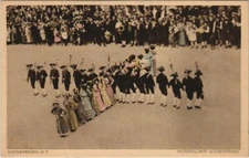 Old postcard postcard Rothenburg - historical sheep dance GERMANY (1074815)