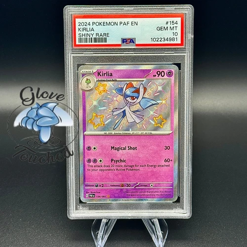 Pokemon TCG PSA 10 Gem Mint KIRLIA 154/091 PALDEAN FATES SHINY Rare