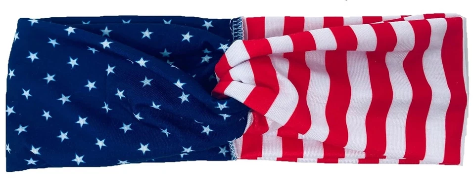 Juego de diadema bandera de Estados Unidos - diadema torcida, banda para el cabello Alice, Scrunchie - Paquete de 3 Foto 4 de 4