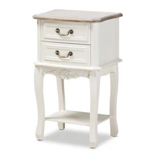 Baxton Studio Amalie Antique French Country Cottage Two-Tone White and Oak Finis