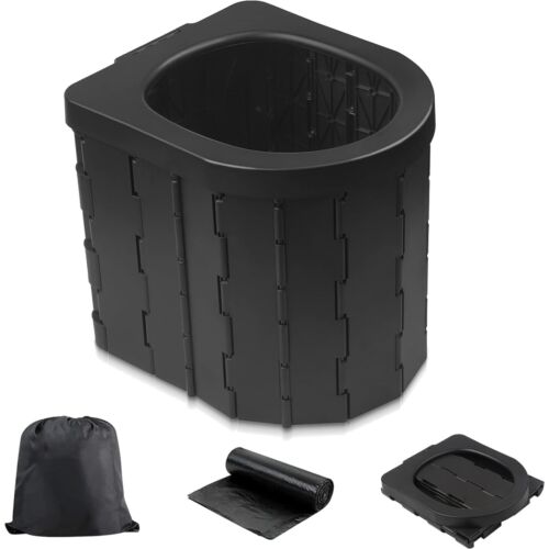 Lightweight Foldable Travel Toilet - Hygienic Solution for Camping & Road Trips