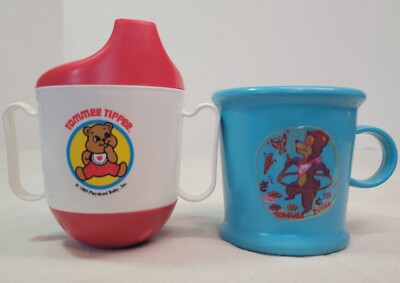 Vintage Playskool Baby Tommee Tippee Sippy Cups With Handles 