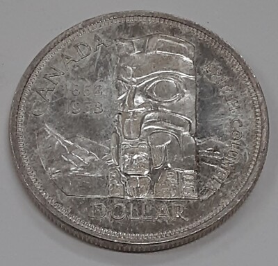 1958 Canada 80% Silver $1 Coin of Elizabeth II/British Columbia
