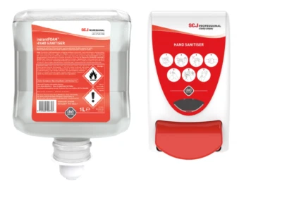 SC JOHNSON PROFESSIONAL Deb Sanitise Dispenser & DEB Cutan Complete InstantFOAM Sanitiser 1 Litre