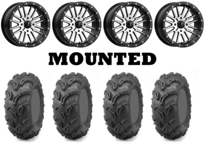 Kit 4 Maxxis Zilla Tires 30x9-14 on MSA M37 Brute Beadlock Machined Wheels H700