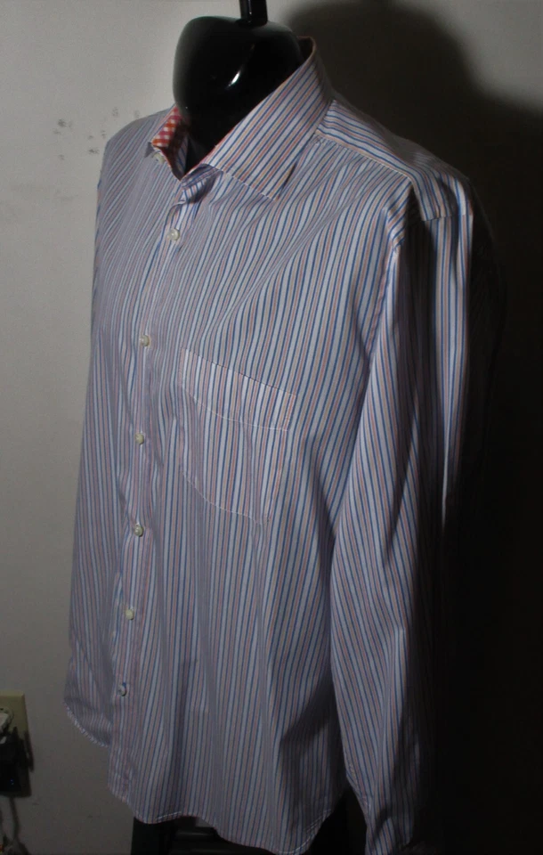 J. McLAUGHLIN Blue "Slim Fit" Long Sleeve Shirt Size XL - Image 4 of 4