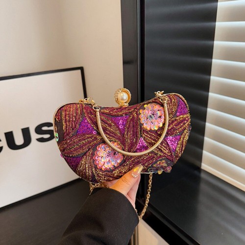 Multi Color Box Bag Sequin Banquet Bag Retro Dinner Bag Women - Picture 15 of 17