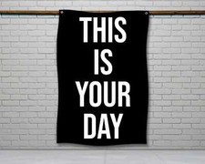 Gym Motivation Flag - This Is Your Day Home Gym Banner Fitness Wall Decor