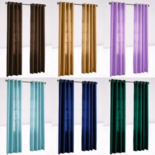 1PC GROMMET PANEL SOLID SILK WINDOW CURTAIN DRAPES MANY COLORS MIRA 55" X 84"