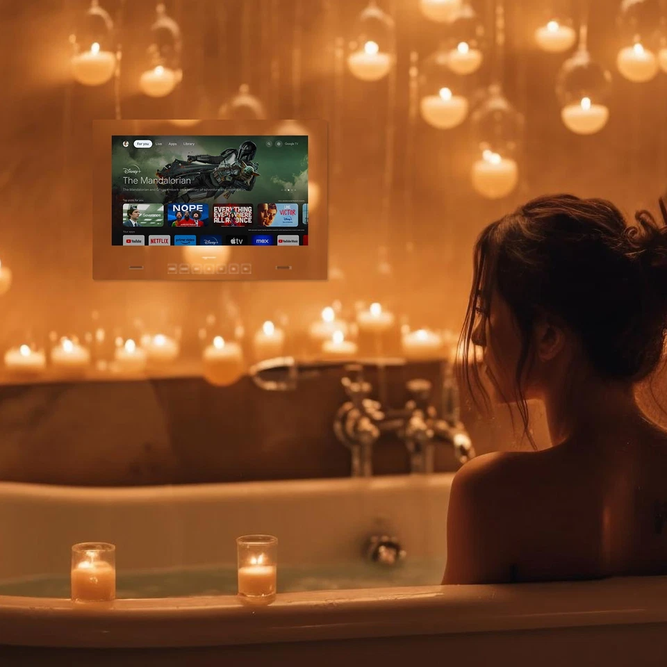 SYLVOX 24'' Mirror TV Bathroom IP66 Waterproof 1080p smart TV built-in App store - Image 3 of 4