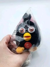 Vintage Furby Talking Keychain Clip Black Orange Eyes Original Tiger Electronics