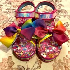 JoJo Siwa Girls Wedge Sandals Size 6 Bow Design, EVA Sole NEW