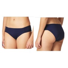 La Blanca Navy Blue Shirred Hipster Bikini Bottoms 4 NWT
