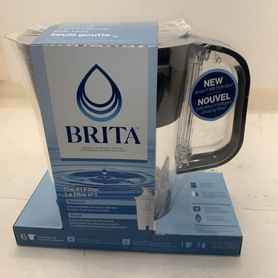Brita Elite 6 Cup Water Filter Pitcher With 1 Brita Elite Filter In Black/Clear