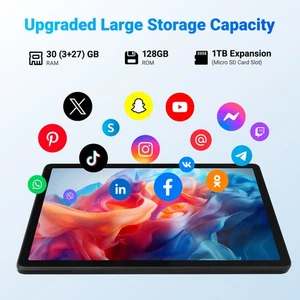 2026 Plus récent Android 16 Comprimé Wi-Fi 11" 30GB+128GB FHD 7800mAh Vigne large L1