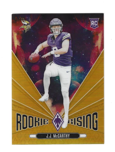 2024 Panini Phoenix Rookie Rising JJ McCarthy #RR-JMY RC Gold Prizm #06/10